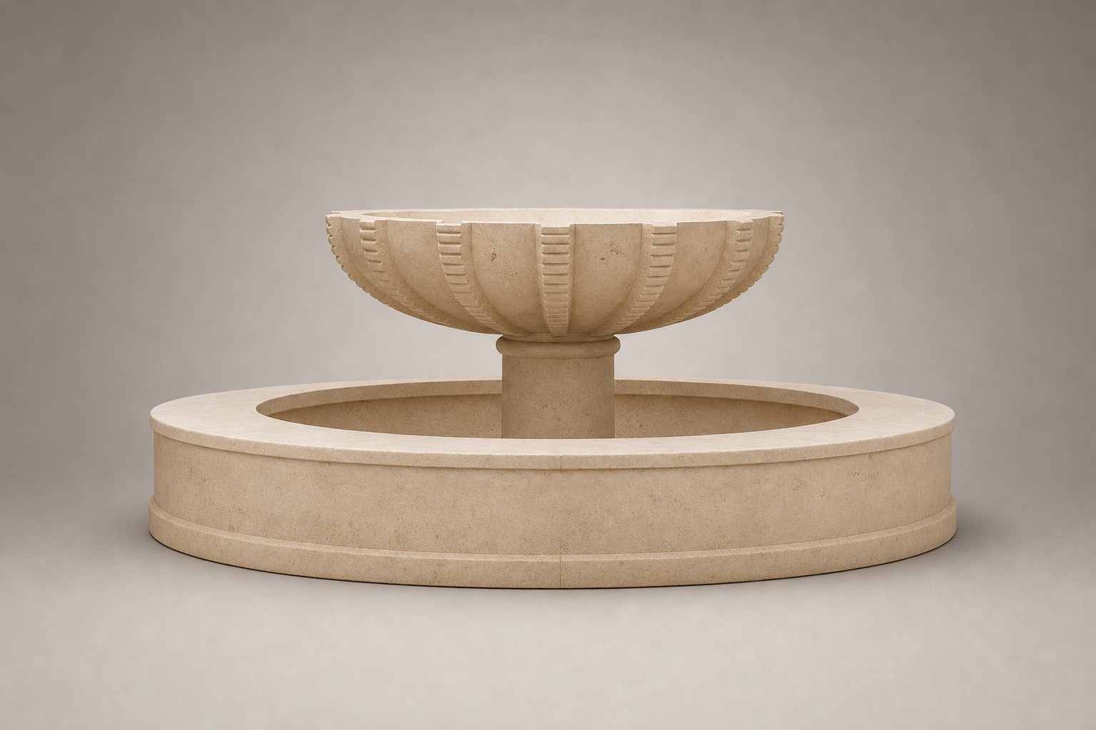 Volta limestone tiered fountain by 1-OPH, side elevation