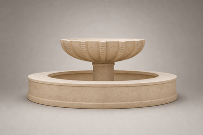 Volta limestone tiered fountain by 1-OPH, side elevation