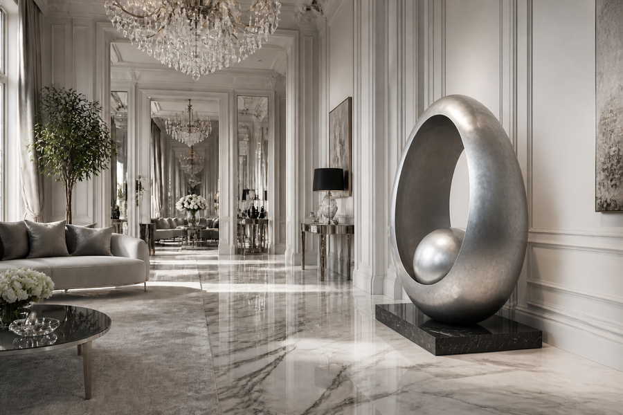 Genara — Bronze egg sculpture by 1-OPH