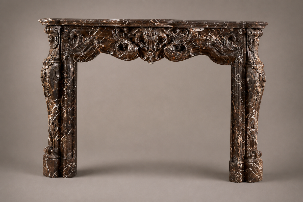Granata fireplace, studio view of the whole piece