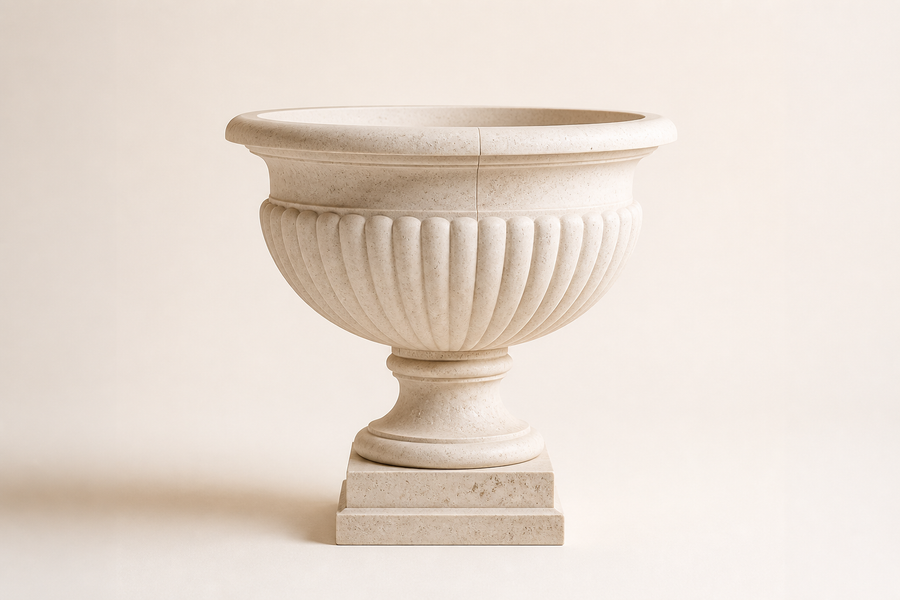Grand Fluted Estate Marble Urn Planter