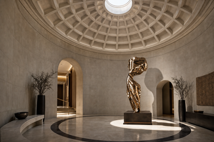 Dorata polished bronze torso sculpture by 1-OPH