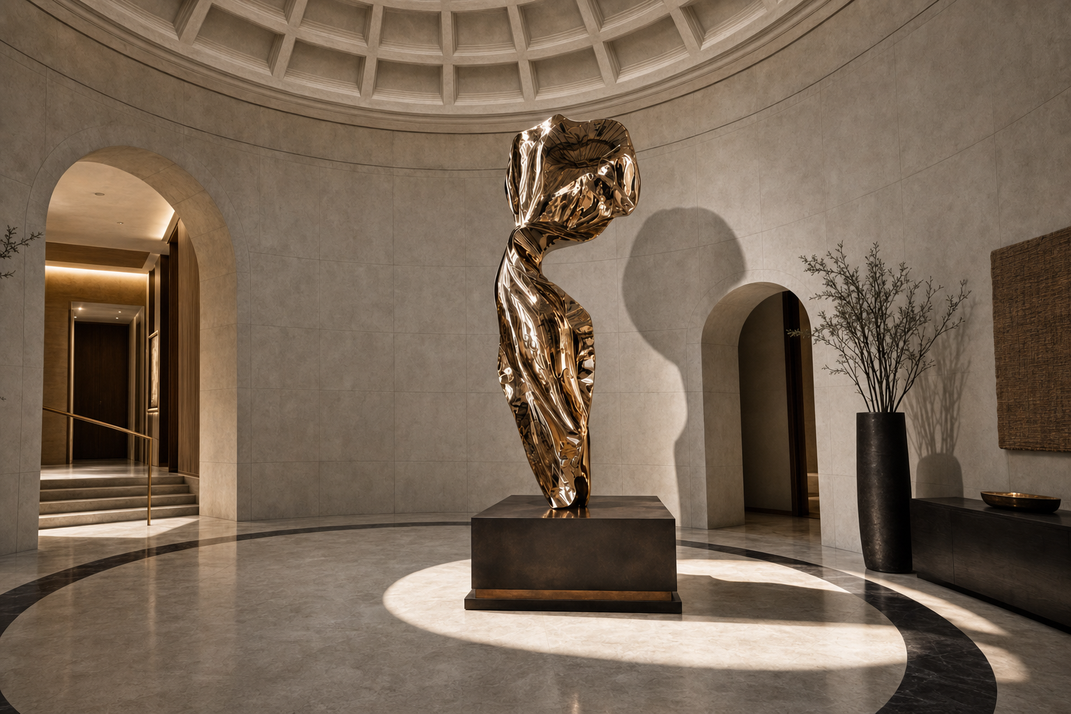 Dorata polished bronze torso sculpture by 1-OPH