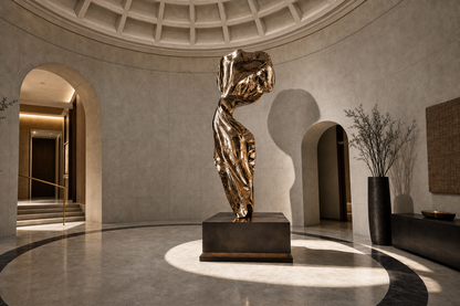 Dorata polished bronze torso sculpture by 1-OPH