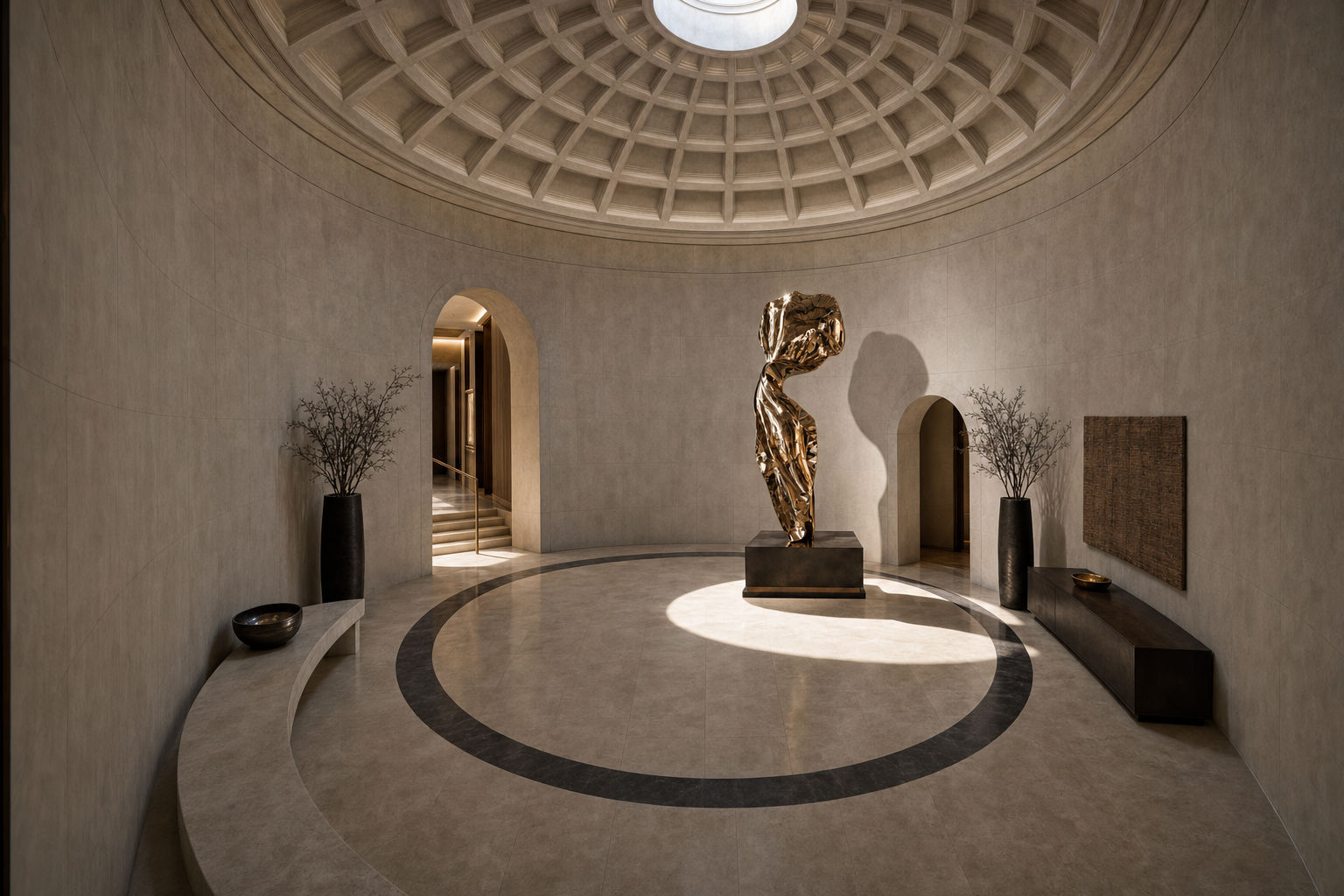 Dorata polished bronze torso sculpture by 1-OPH