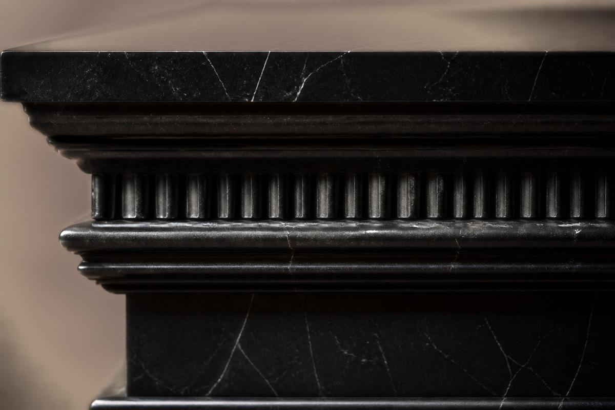 Grooved Band Base Plinth black marble plinth base by 1-OPH, surface detail