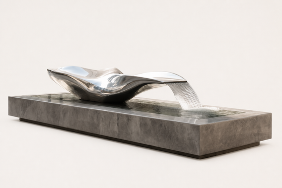 Stainless steel fountain surface