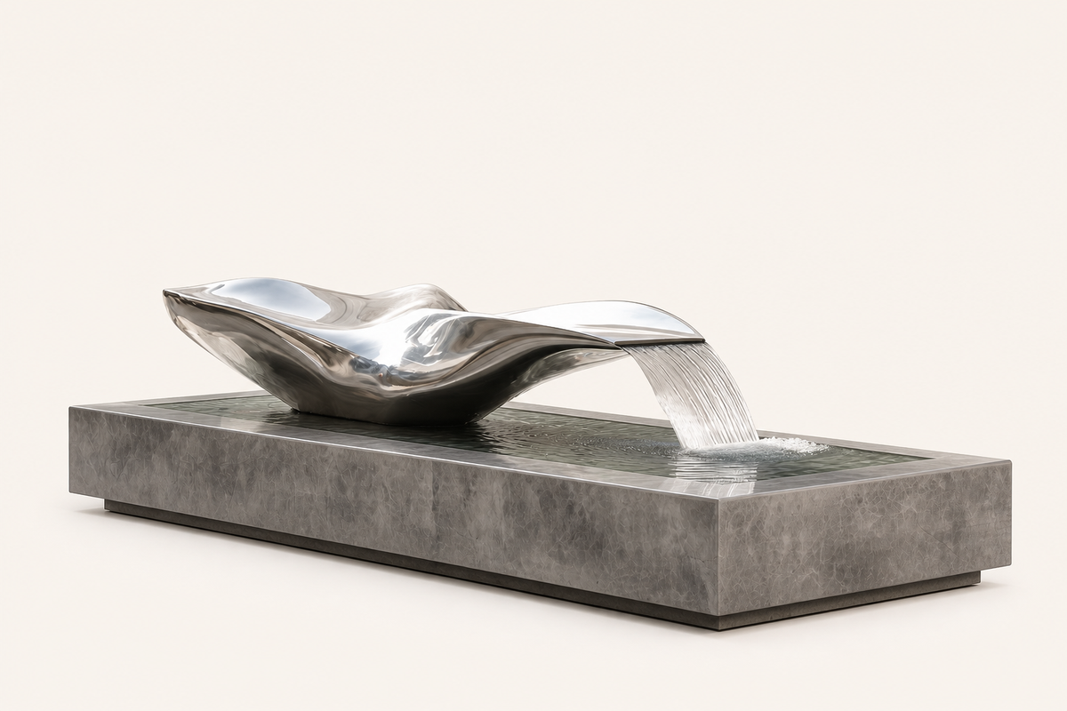 Guado stone fountain, close detail of the surface and edge