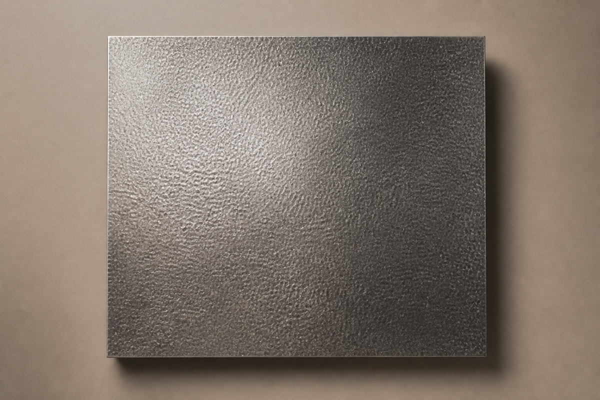 Hammered Gunmetal Base Deep stainless steel 316 plinth base by 1-OPH, overhead view
