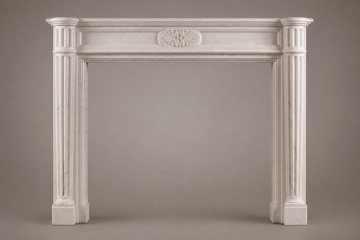 Hana fireplace, side view showing the profile