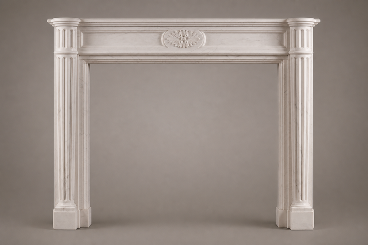 Hana fireplace, side view showing the profile
