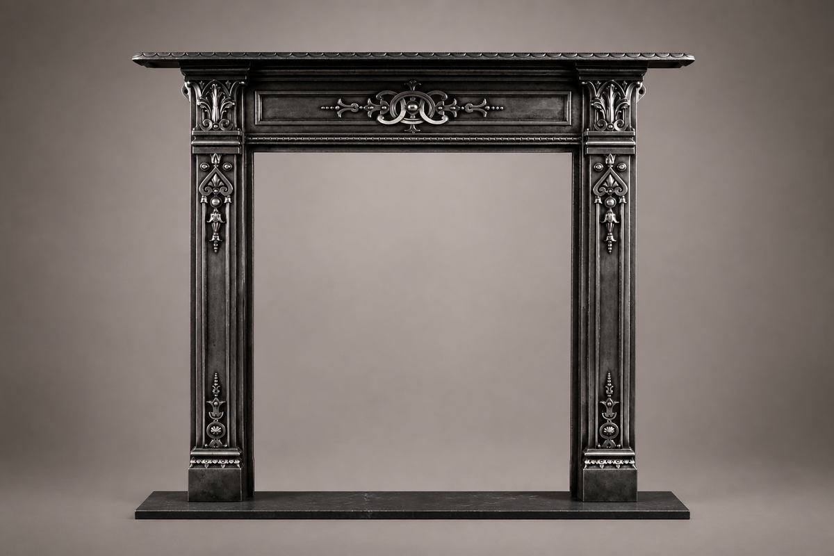 Homura fireplace, side view showing the profile