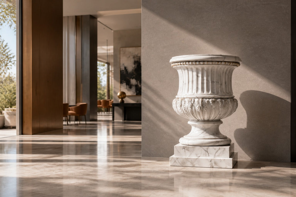 Imperial Aurelia — Hand-Carved Marble Urn