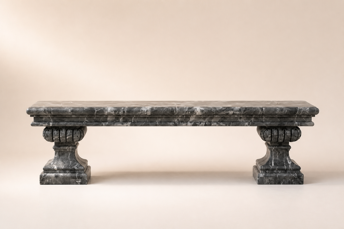 IMPERIAL STRATA BENCH I, studio view of the whole piece