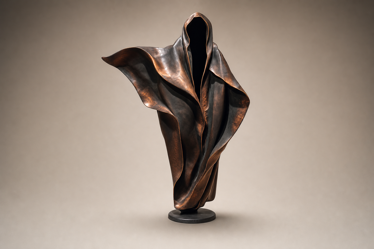 Layl bronze draped figure sculpture by 1-OPH