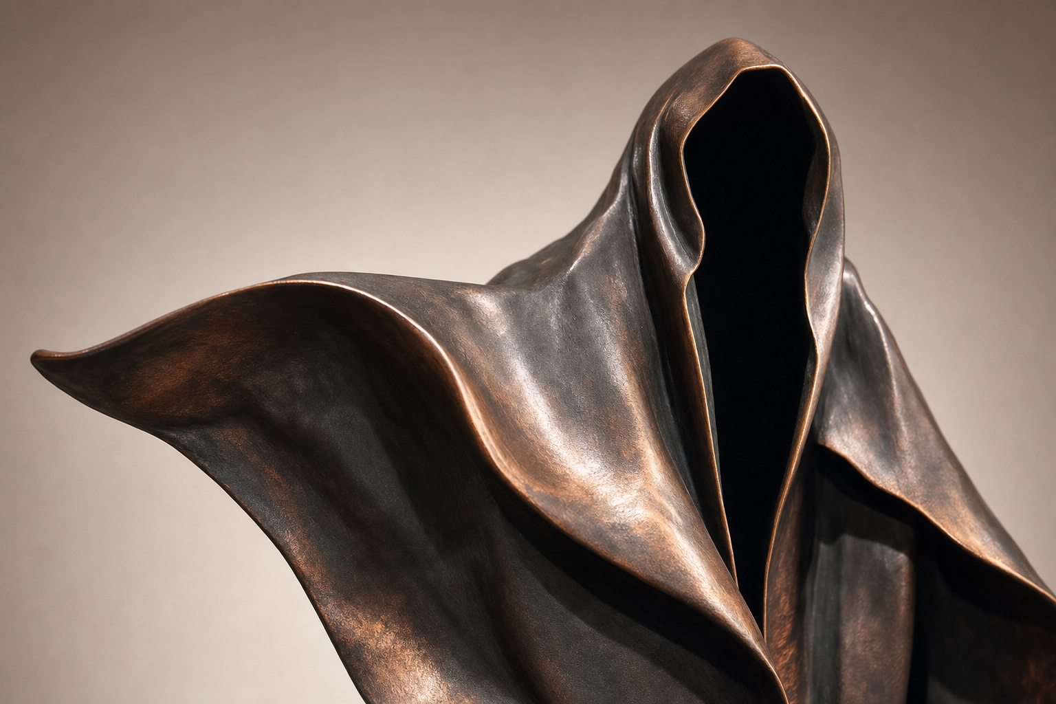 Layl bronze draped figure sculpture by 1-OPH