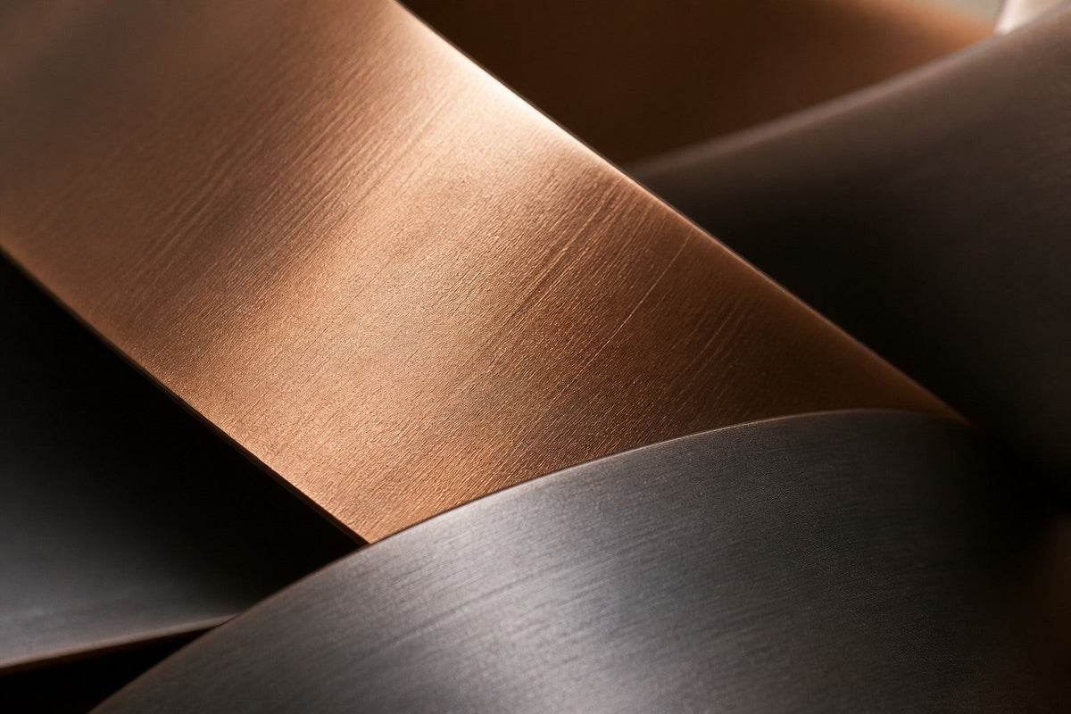 Legame — 180 × 110 cm bronze wall sculpture of a knotted ribbon in dark and polished finishes, close studio detail of the surface and material