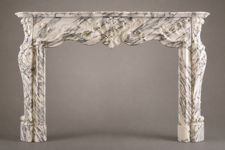 Marisma fireplace, side view showing the profile