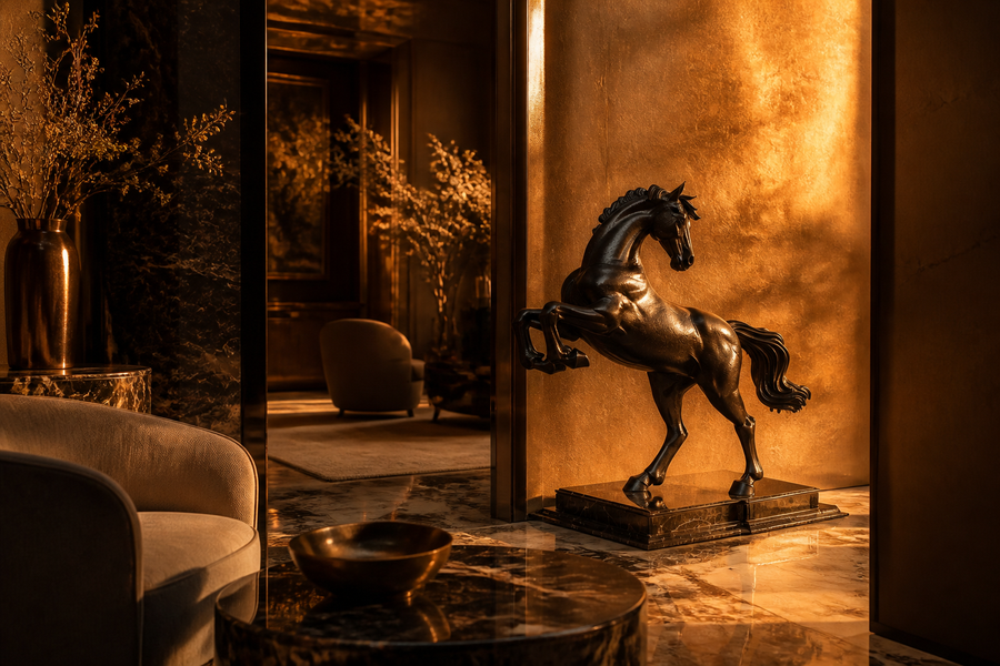 Mata — Bronze on marble sculpture by 1-OPH
