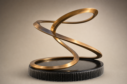 Mayu bronze ribbon water feature by 1-OPH