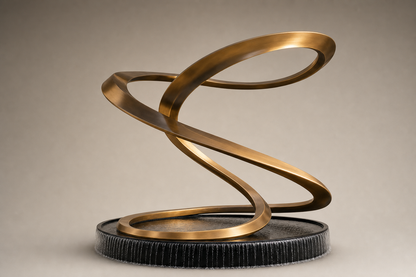 Mayu bronze ribbon water feature by 1-OPH