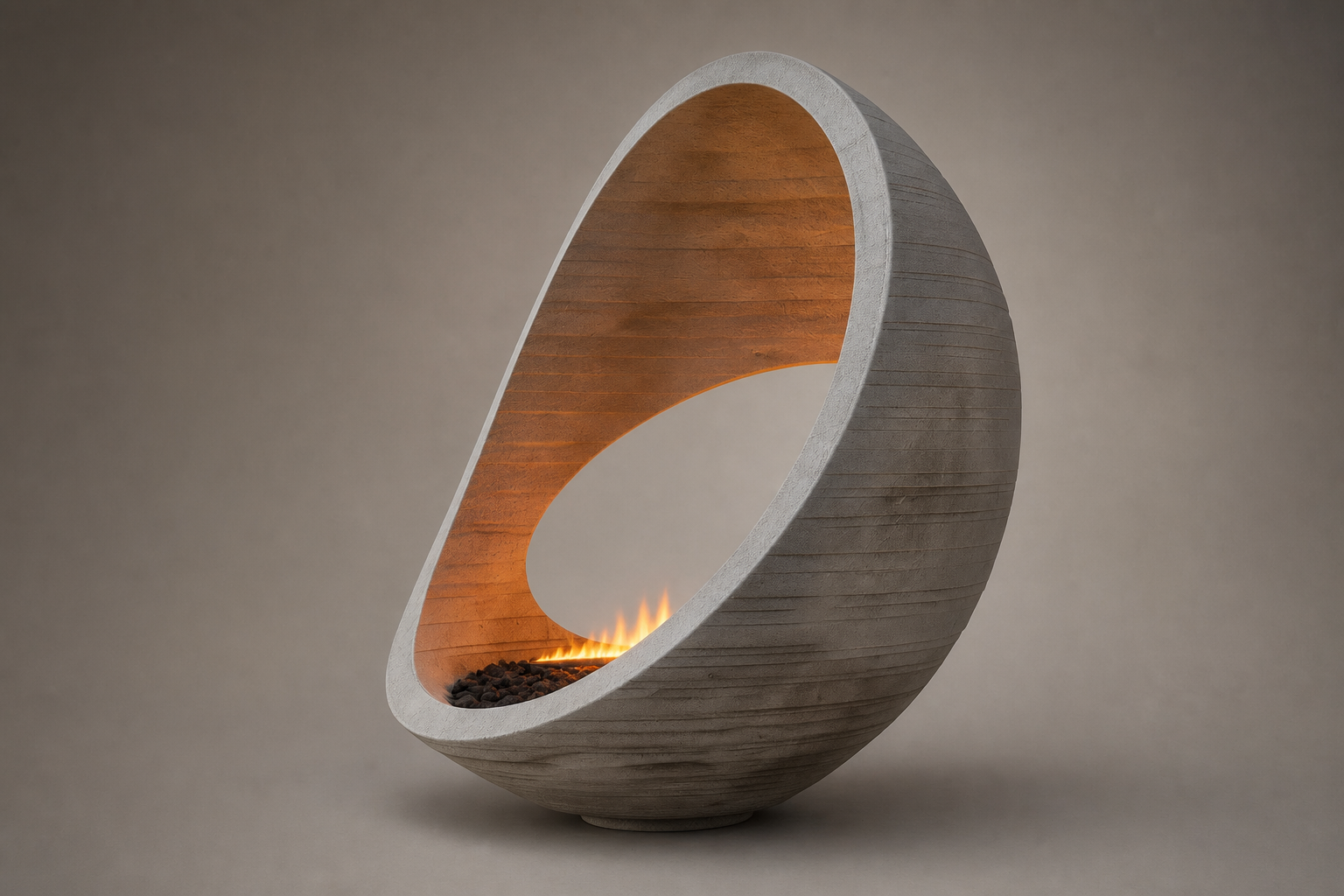 Aurera limestone fireplace by 1-OPH studio view