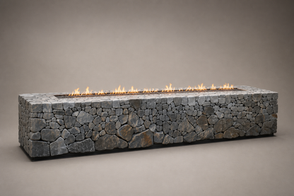 Focara dry-laid stone fireplace by 1-OPH studio view