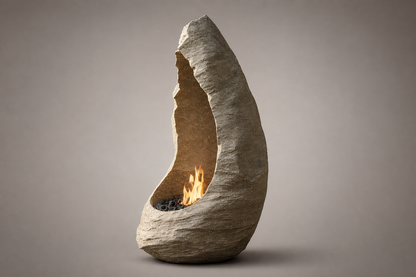 Ardora limestone fireplace by 1-OPH side elevation