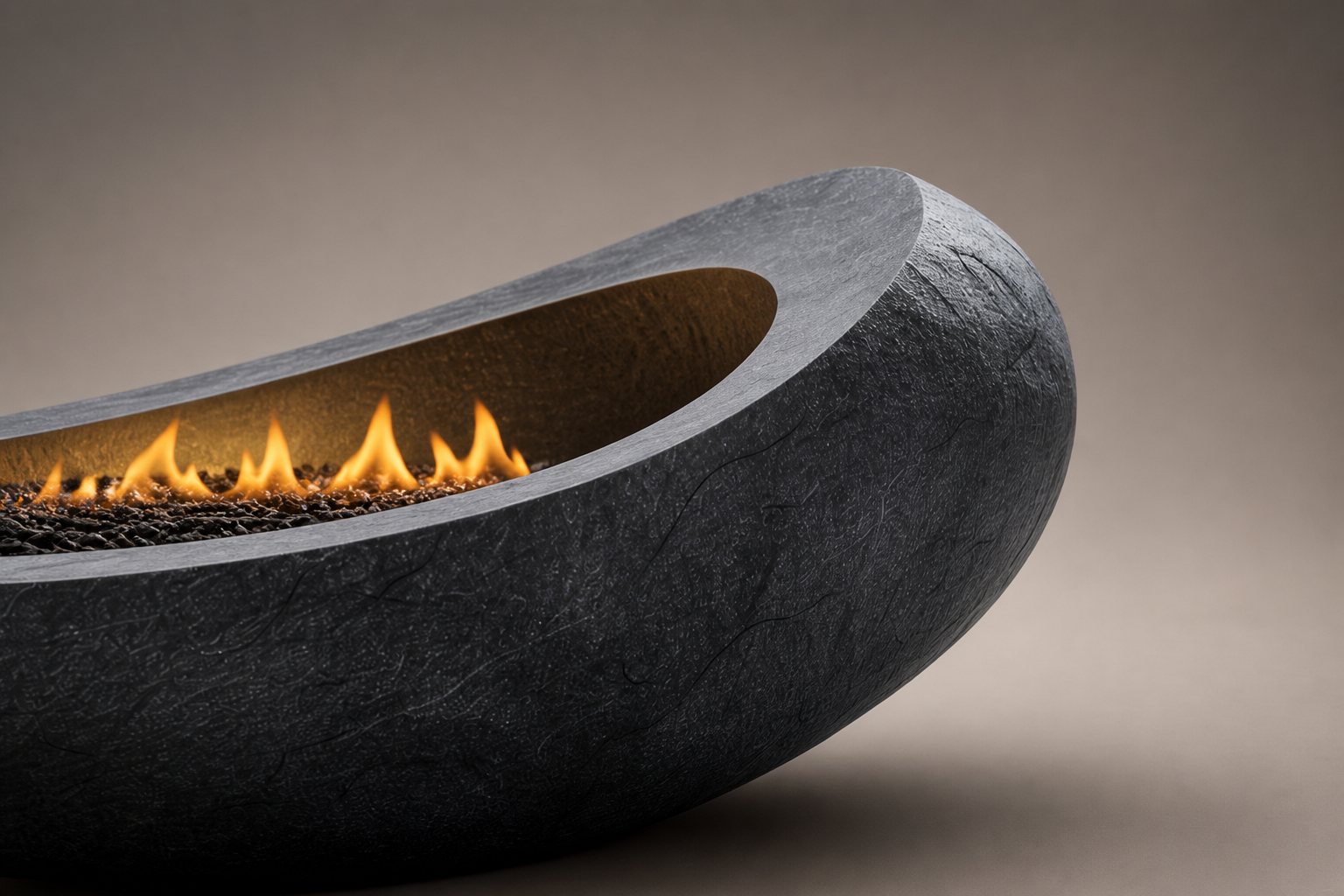 Carbena black stone fireplace by 1-OPH surface detail
