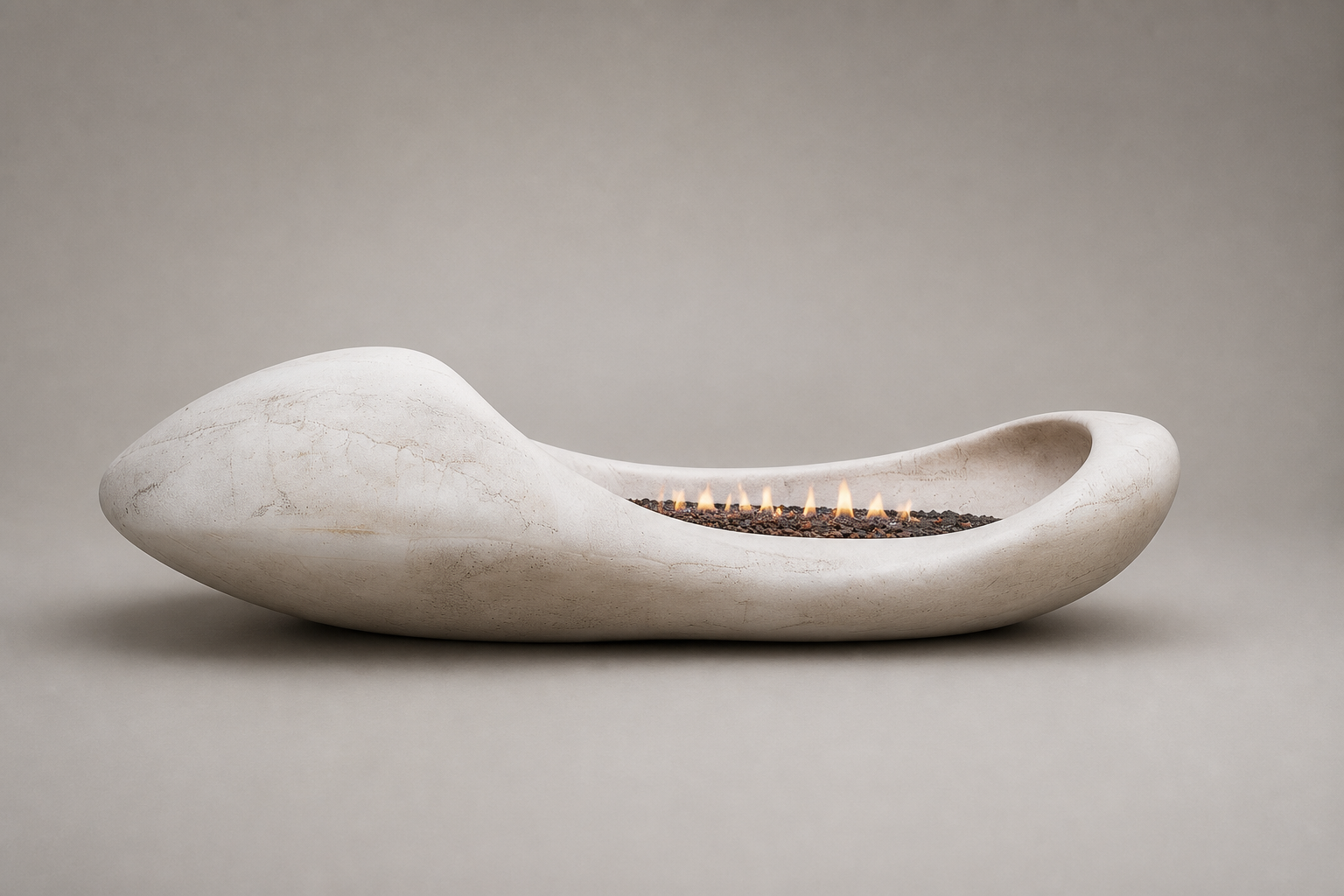 Candira white marble fireplace by 1-OPH studio view