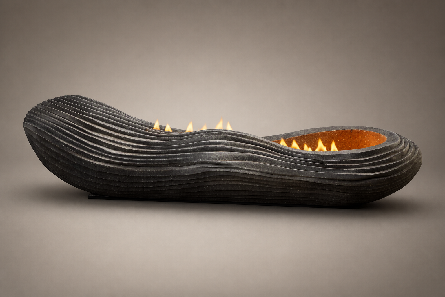 Scorena black marble fireplace by 1-OPH studio view