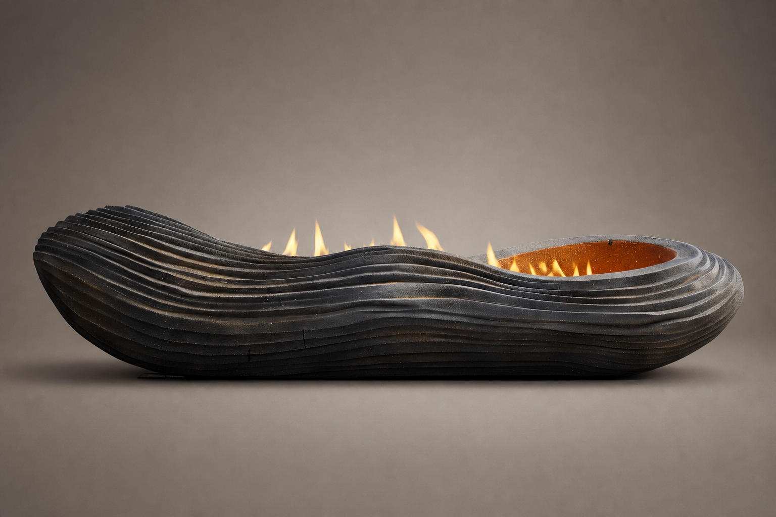 Scorena black marble fireplace by 1-OPH side elevation