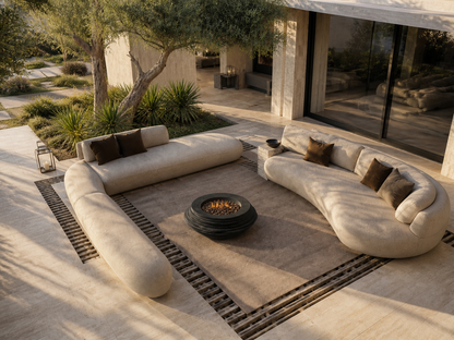 Caldera black stone fireplace by 1-OPH seen from above