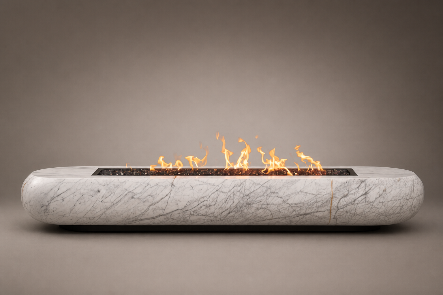 Lattea white marble fireplace by 1-OPH side elevation