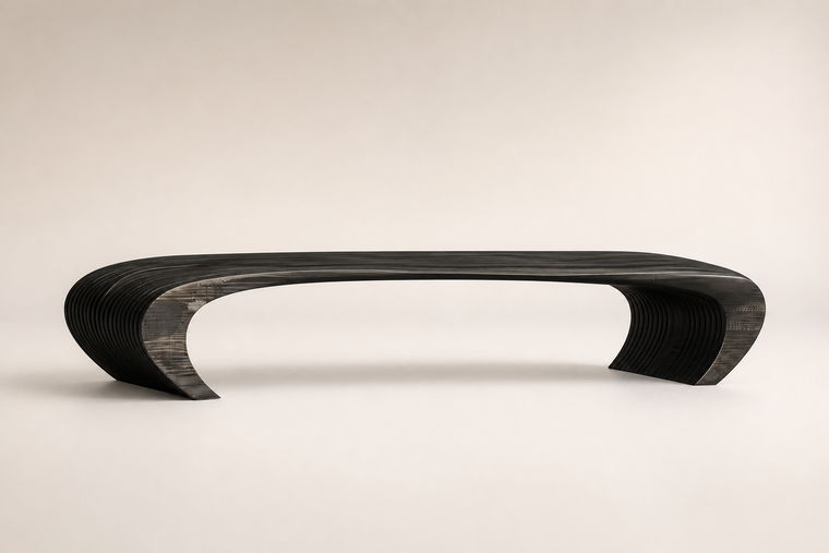 NOCTIS ARC BENCH XXV, studio view of the whole piece