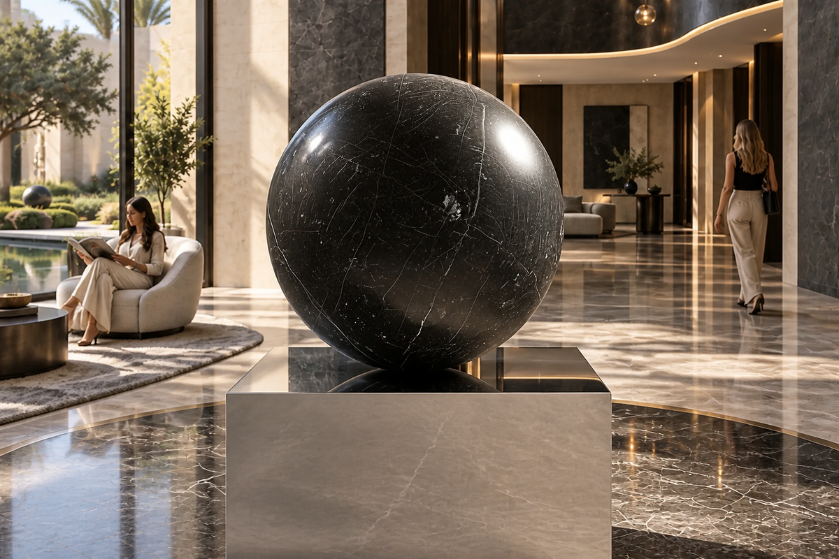ORBIT I — Sphere on Mirror Plinth