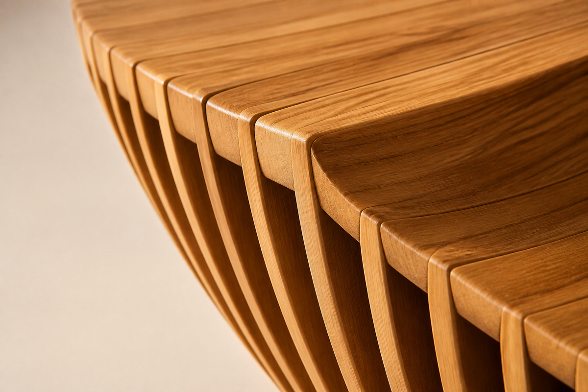 ORBITA PARAMETRIC BENCH XIX, close studio detail of the surface and material