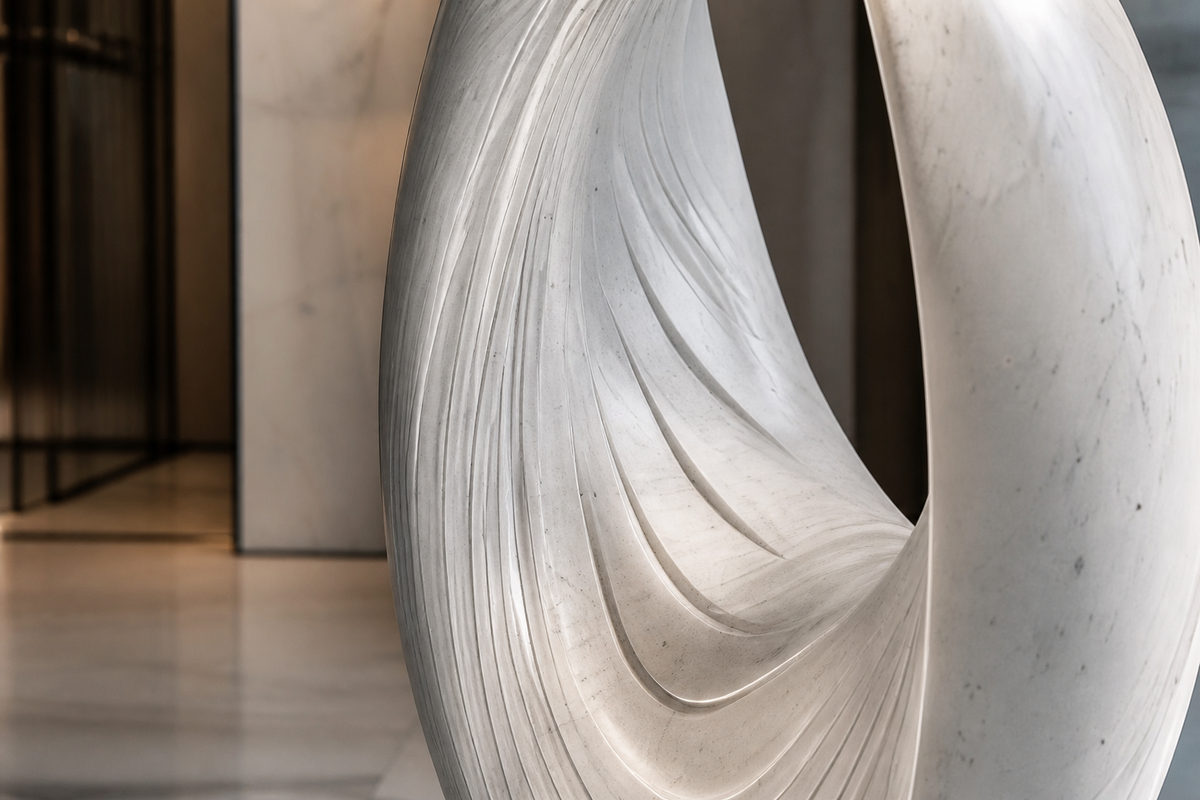Origo — Marble egg sculpture by 1-OPH