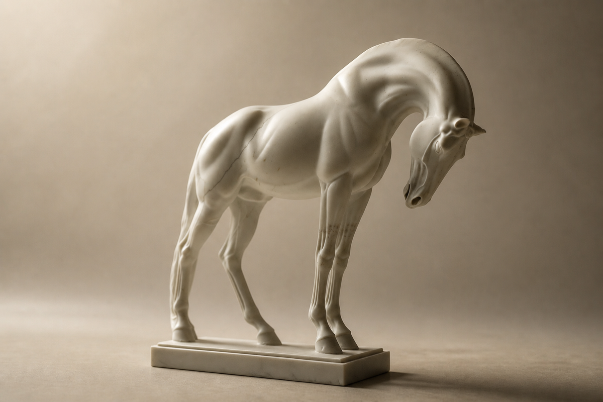 Pampa — Marble sculpture by 1-OPH