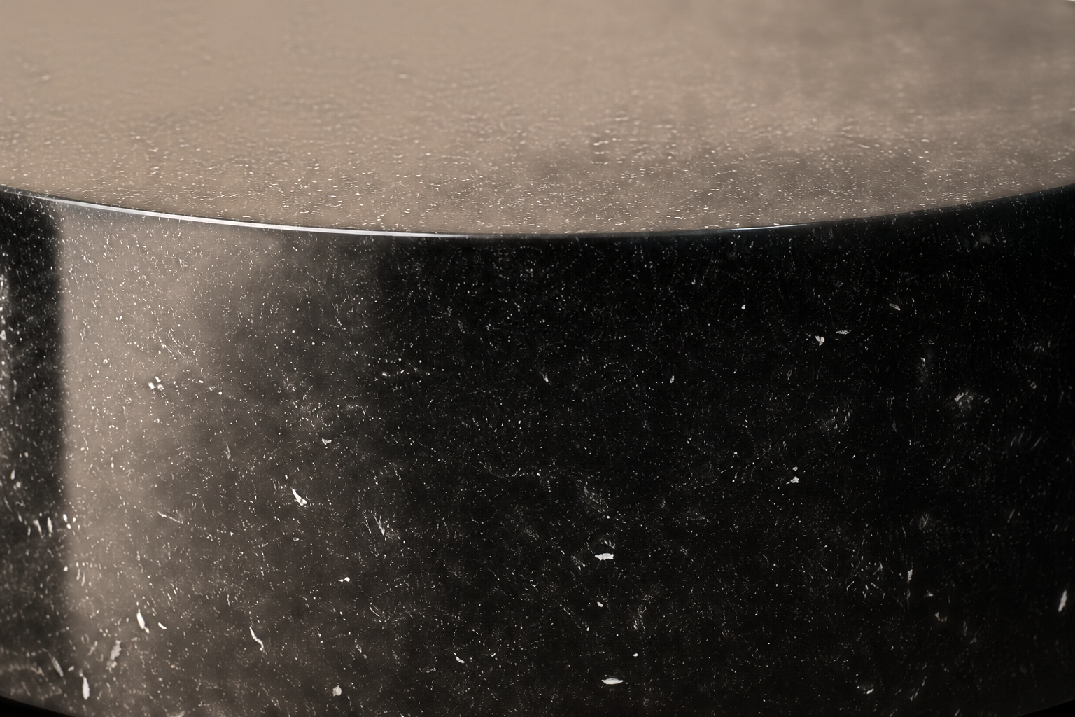Circular Drum Base black marble plinth base by 1-OPH, surface detail