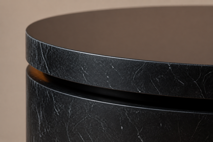 Circular Shadow-Gap Base Low black marble plinth base by 1-OPH, surface detail