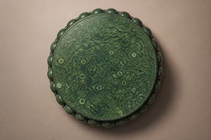 Verde Pillow Base Tall black marble plinth base by 1-OPH, overhead view