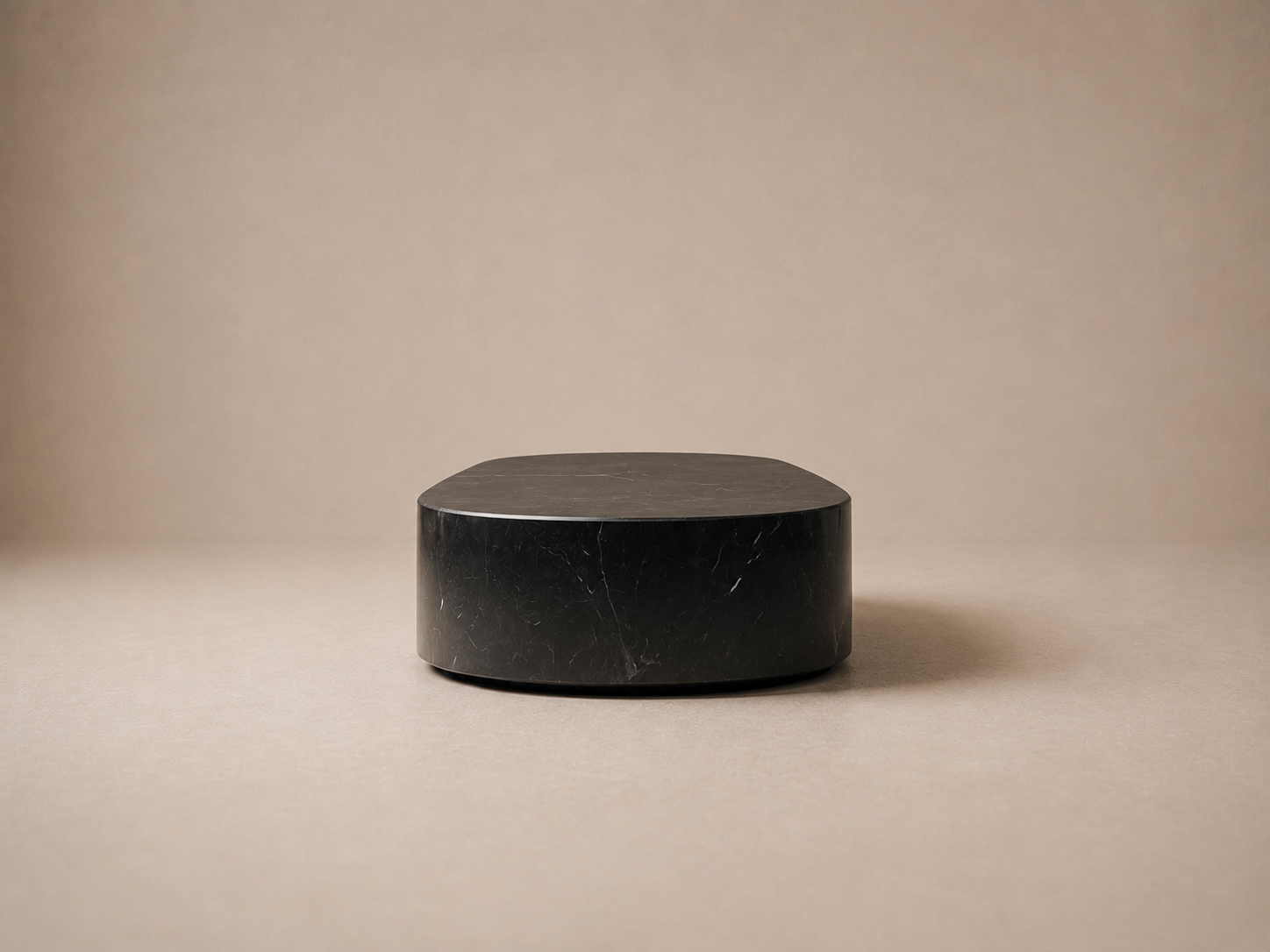 Oval Plinth Base Low black marble plinth base by 1-OPH, surface detail
