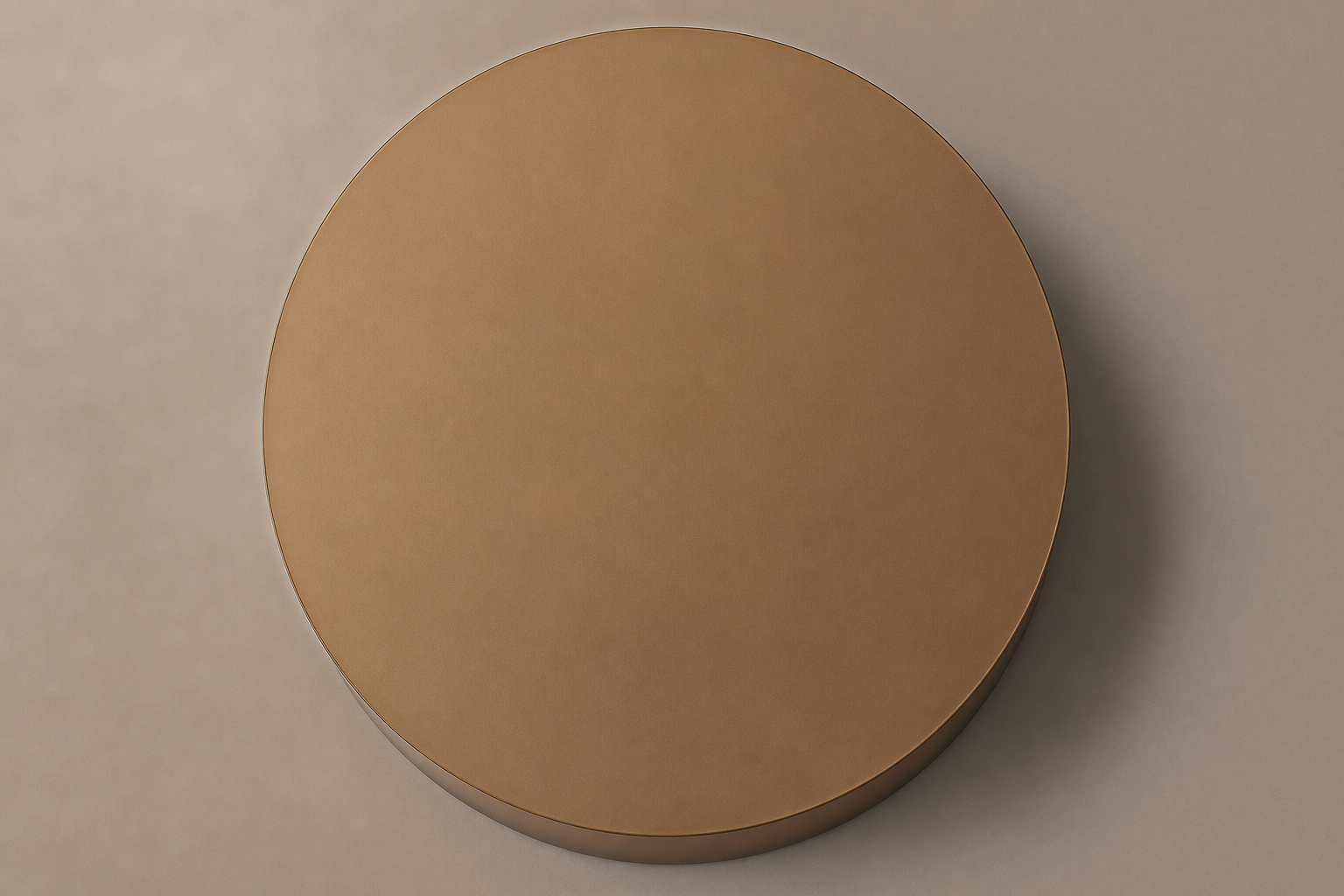 Burnt Stainless Drum Base stainless steel 316 plinth base by 1-OPH, overhead view