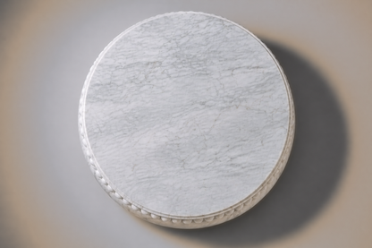 Carrara Beaded Pillow Base Fine black marble plinth base by 1-OPH, overhead view
