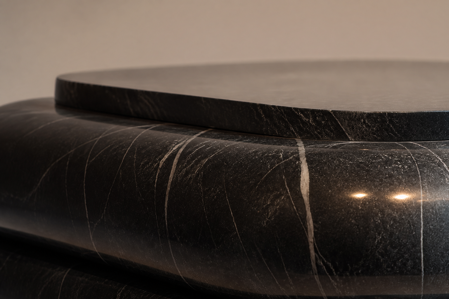 Balloon Base black marble plinth base by 1-OPH, surface detail