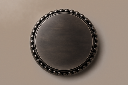 Beaded Pillow Plinth Base black marble plinth base by 1-OPH, overhead view