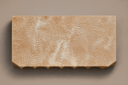 Emperador Light Scalloped Base emperador light marble plinth base by 1-OPH, overhead view