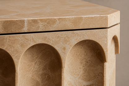 Emperador Light Scalloped Base emperador light marble plinth base by 1-OPH, surface detail