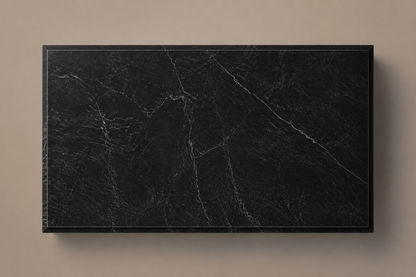 Arcade Base Deep black marble plinth base by 1-OPH, overhead view